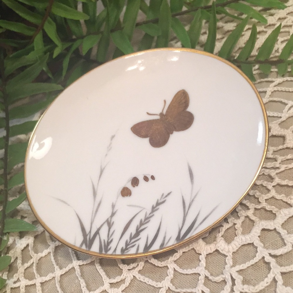 Vintage Gold Butterfly Design Dish Rosenthal Wartime Import - Picture 1 of 10
